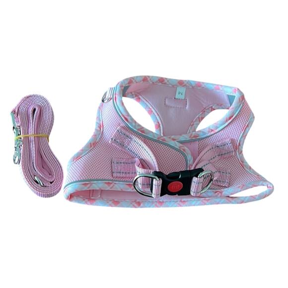 Mercano 2 Piece Pink Harness and Leash Set Size Medium Dog Pet - Picture 2 of 5